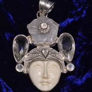 Bali Silver and Cream Artisan Necklace